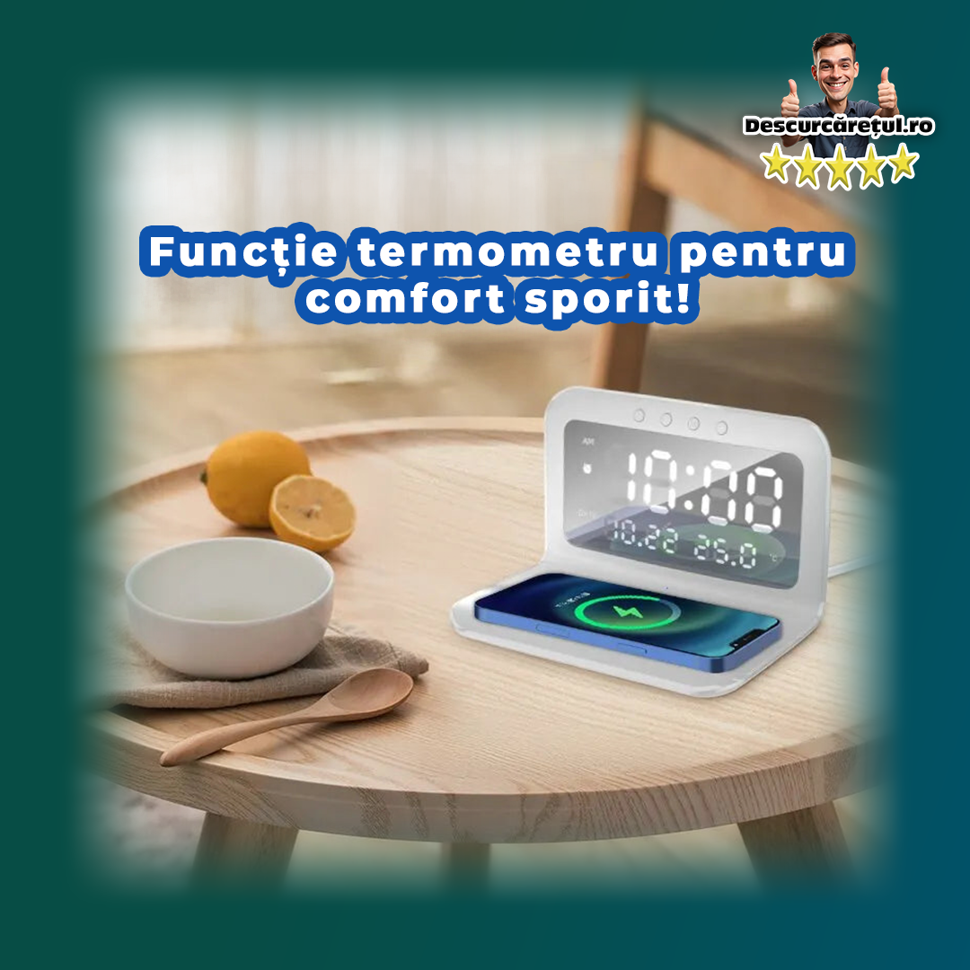 Stație de Încărcare Wireless Multifuncțională cu încărcare rapidă ⚡️