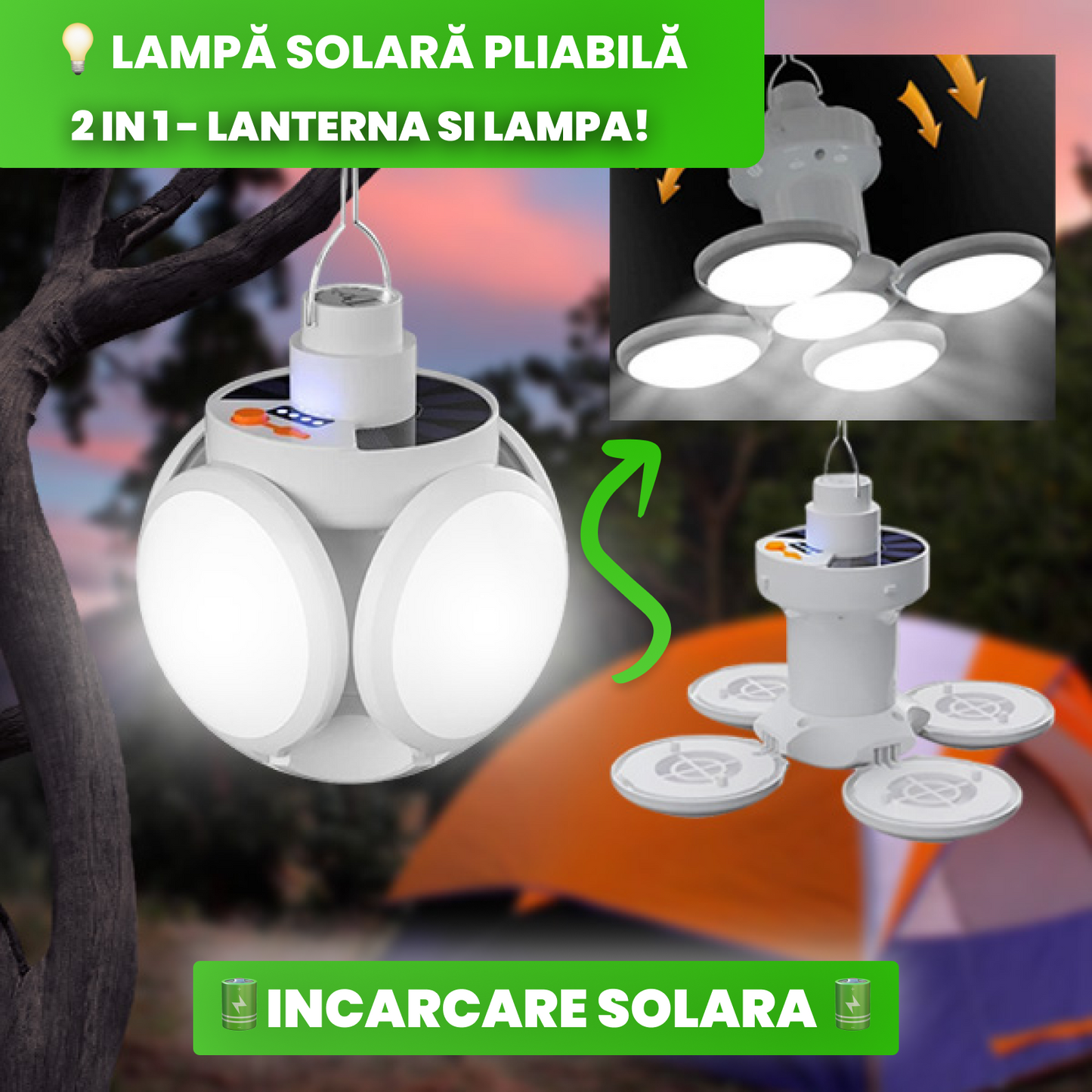 Lampa Solară 2 in 1