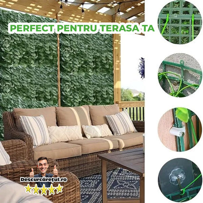 Gard Artificial Verde Decorativ 3 metri x  1 metru